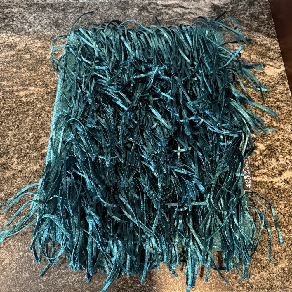 425 South Los Angeles Rectangular Fiesta Fringe Pillow Cover 16x12 Teal Lumbar